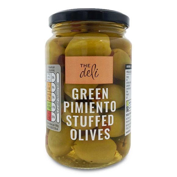 The Deli Green Pimiento Stuffed Olives 350g (200g Drained)