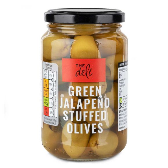 The Deli Green Jalapeño Stuffed Olives 350g (200g Drained)