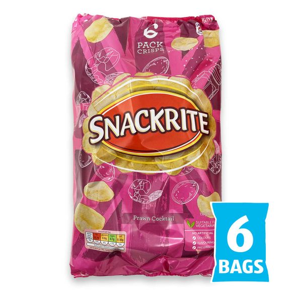 Snackrite Prawn Cocktail Flavour Crisps 6x25g