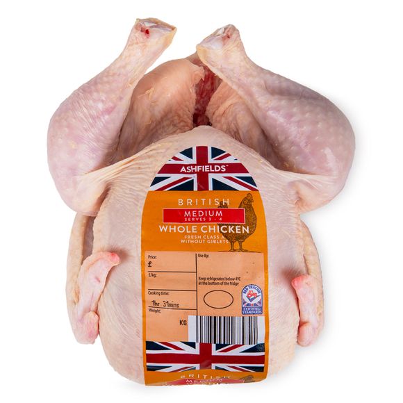 Ashfields British Medium Whole Chicken 1.3kg-1.59kg