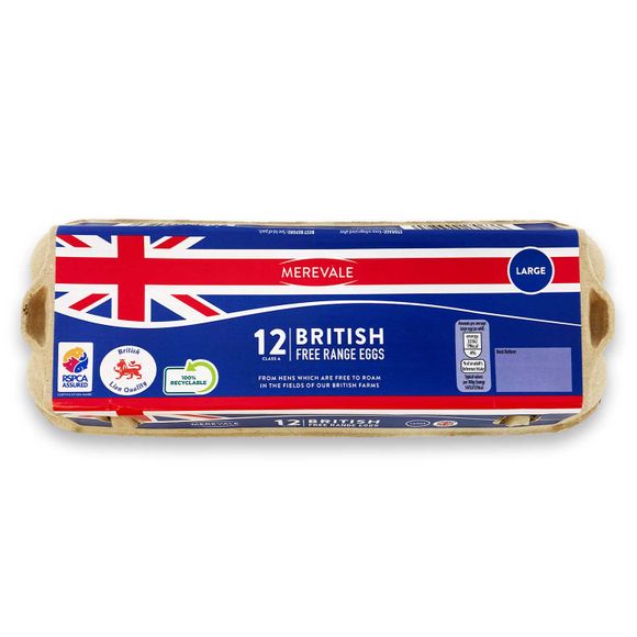 Merevale Large British Free Range Eggs 12 Pack