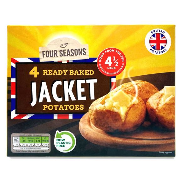 Four Seasons 4 Ready Baked Jacket Potatoes 800g