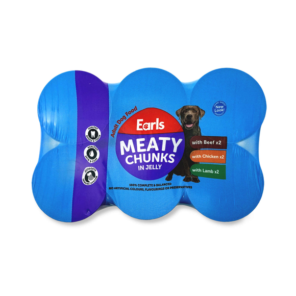 Earls Dog Can Multipack - Chunks In Jelly 6 Pack