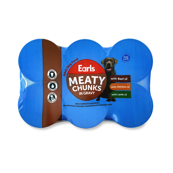 Earls Dog Can Multipack - Chunks In Gravy 6 Pack