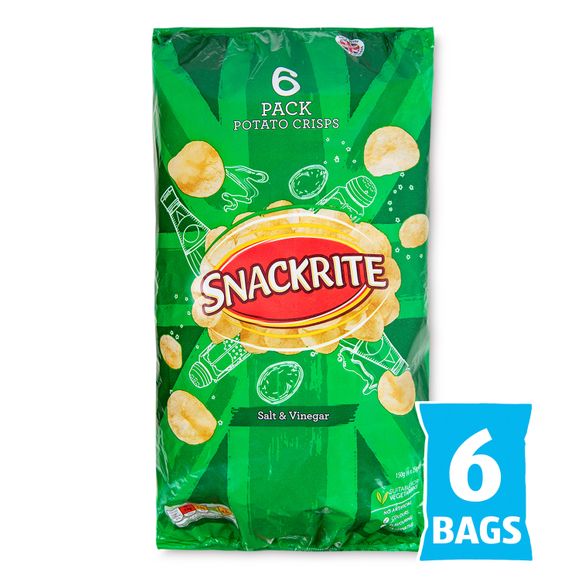 Snackrite Multipack Salt & Vinegar Potato Crisps 6x25g