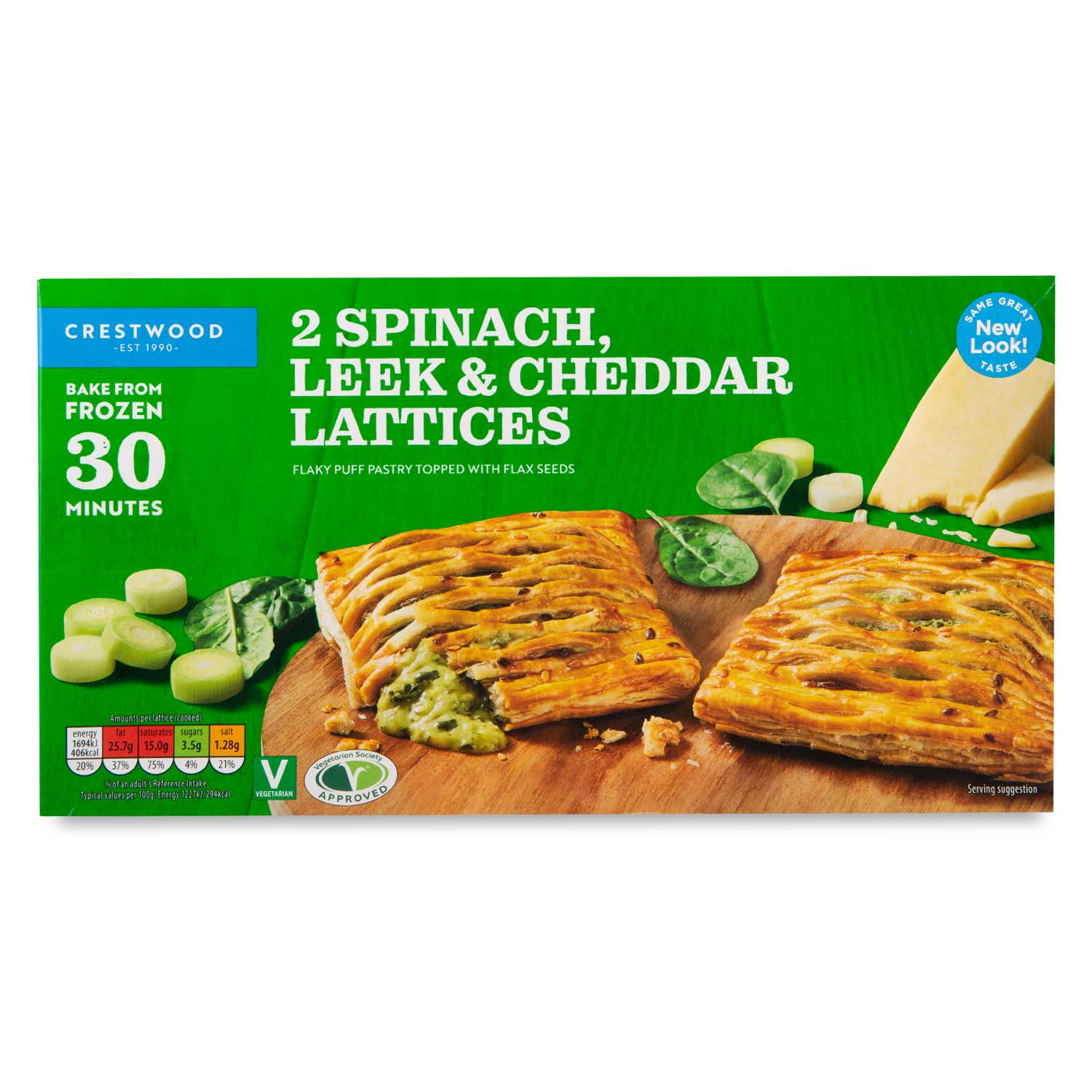 Crestwood Spinach, Leek & Cheddar Lattices 2x150g