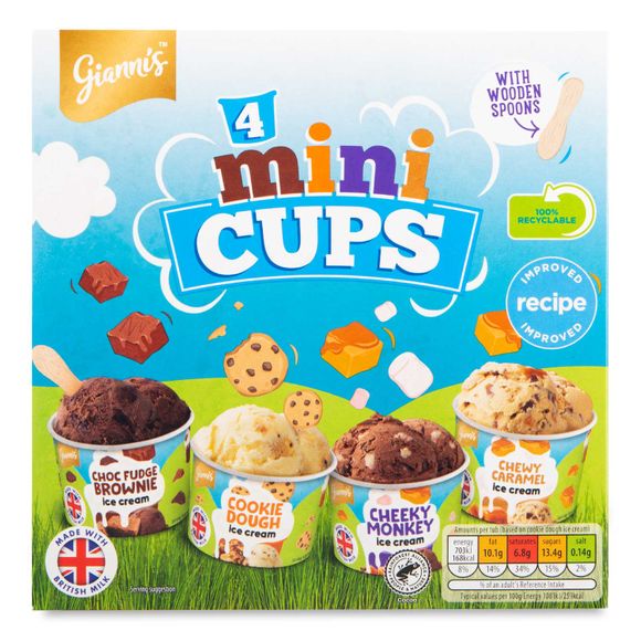 Gianni's Mini Cups Ice Cream 440ml/4 Pack