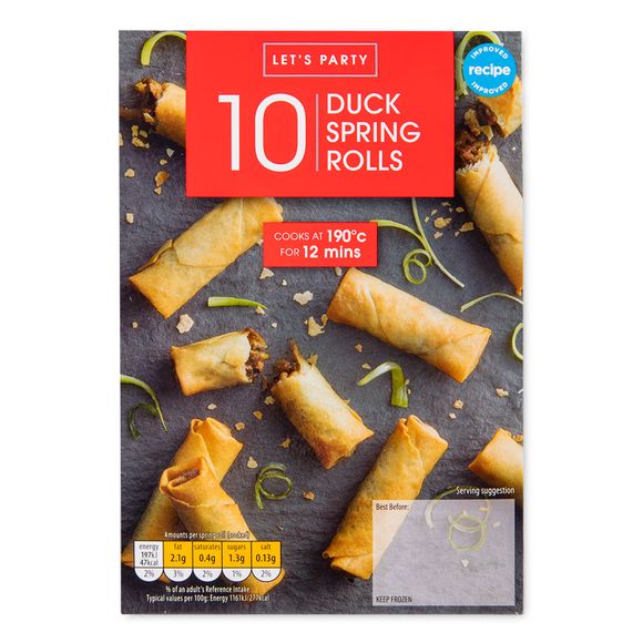 Let's Party Duck Spring Rolls 180g/10 Pack