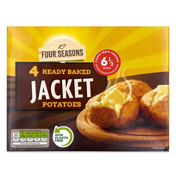 Four Seasons Ready Baked Jacket Potatoes 800g/4 Pack