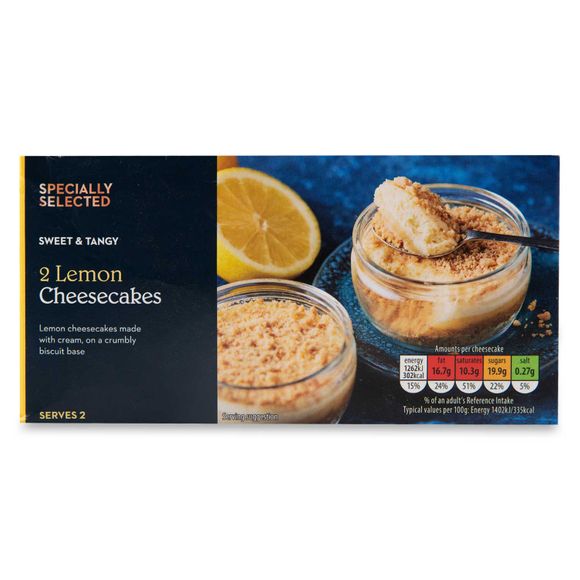 Specially Selected Lemon Cheesecakes 2x90g