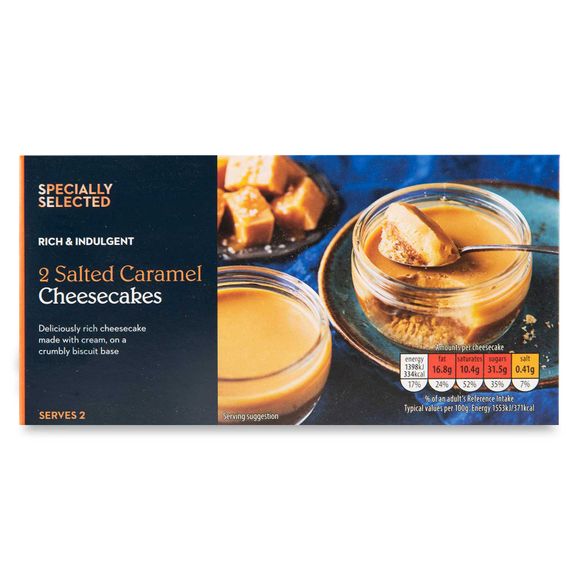 Specially Selected Salted Caramel Cheesecakes 2x90g