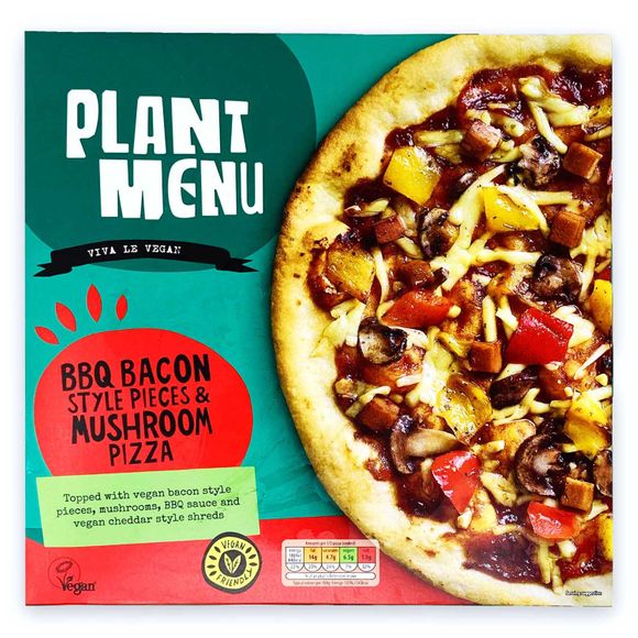 Plant Menu BBQ Bacon Style Pieces & Mushroom Pizza 375g