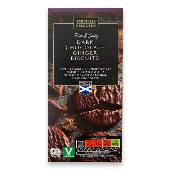 Specially Selected Dark Chocolate Ginger Biscuits 150g