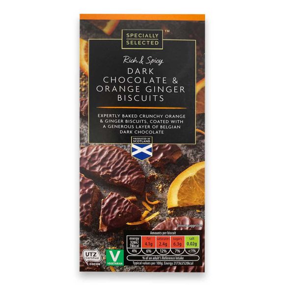 Specially Selected Dark Chocolate & Orange Ginger Biscuits 150g