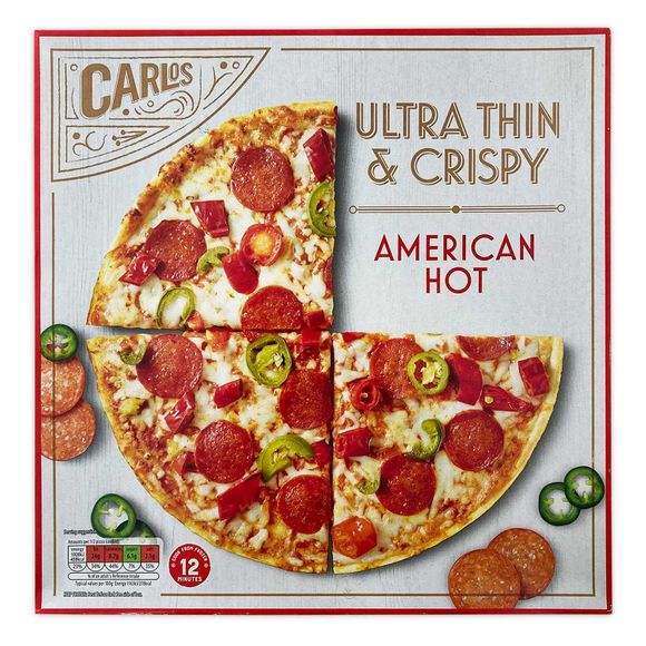 Carlos Extra Thin & Crispy American Hot Pizza 350g