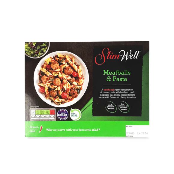 Slimwell Ready Meal Meatballs & Pasta 550g