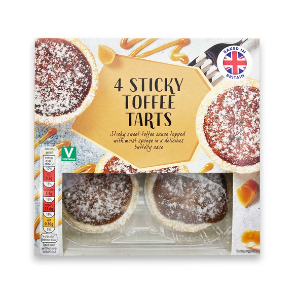 Holly Lane Sticky Toffee Sponge Tarts 4 Pack