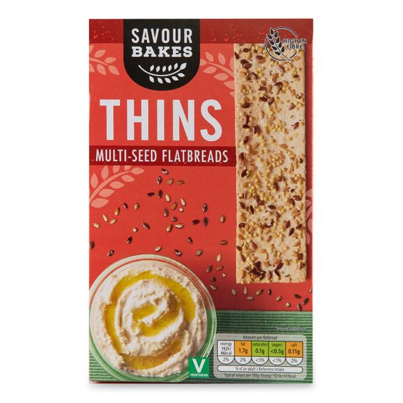 Savour Bakes Thins Multi-seed Flatbread 125g