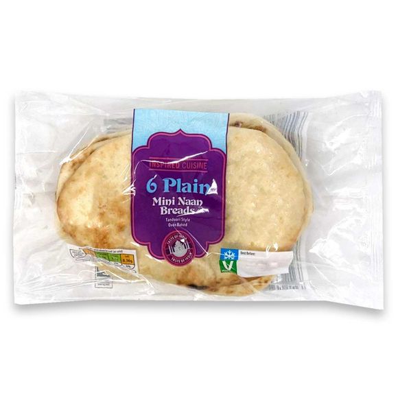 Inspired Cuisine Plain Mini Naan Breads 282g/6 Pack