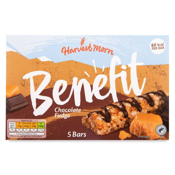 Harvest Morn Benefit Chocolate Fudge Cereal Bar 5x19g