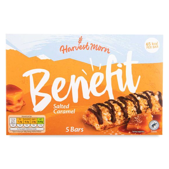 Harvest Morn Benefit Salted Caramel Cereal Bar 5x19g