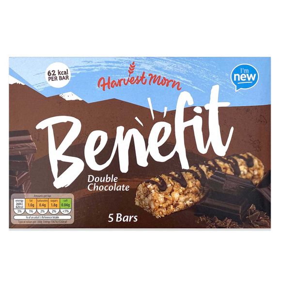 Harvest Morn Benefit Bars Double Chocolate 5x19g