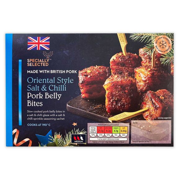 Specially Selected Spicy & Delicious Salt & Chilli Pork Belly Bites 300g