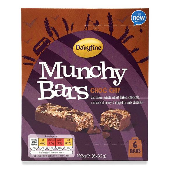 Dairyfine Munchy Bars Choc Chip 6x32g