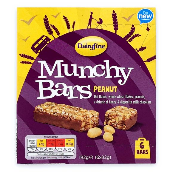 Dairyfine Munchy Bars Peanut 6x32g