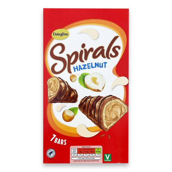 Dairyfine Hazelnut Spirals 150g /7 Pack