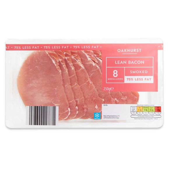 Oakhurst Lean Smoked Bacon 250g/8 Pack