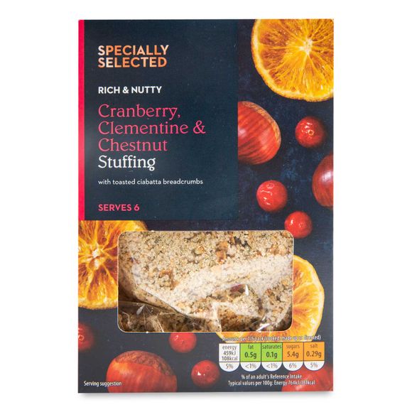 Specially Selected Cranberry, Clementine & Chestnut Stuffing 130g