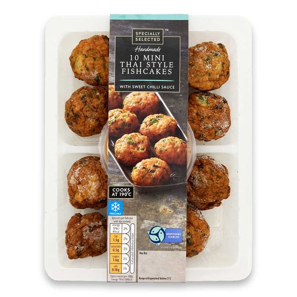 Specially Selected 10 Mini Thai Fishcakes With A Sweet Chilli Sauce 230g