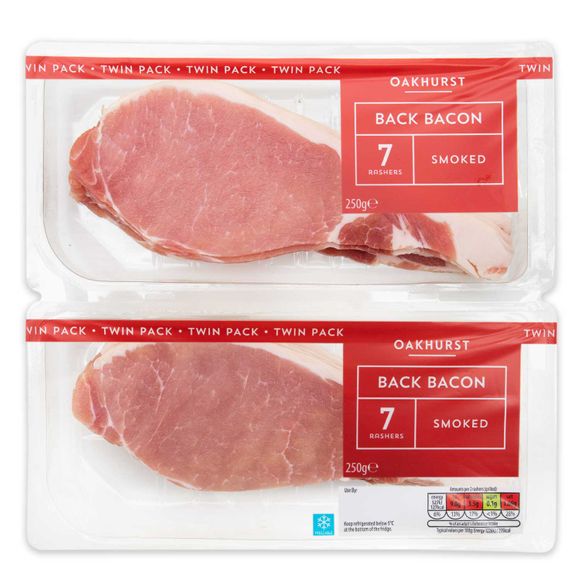 Oakhurst Smoked Back Bacon Rashers 2x250g/14 Pack