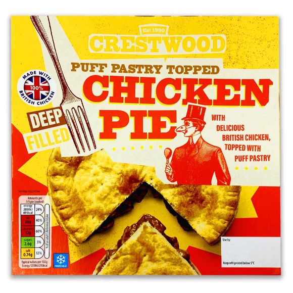 Crestwood Deep Filled Puff Pastry Topped Chicken Pie 500g