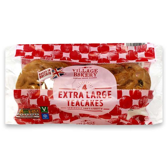 Village Bakery 4 Extra Large Teacakes 380g