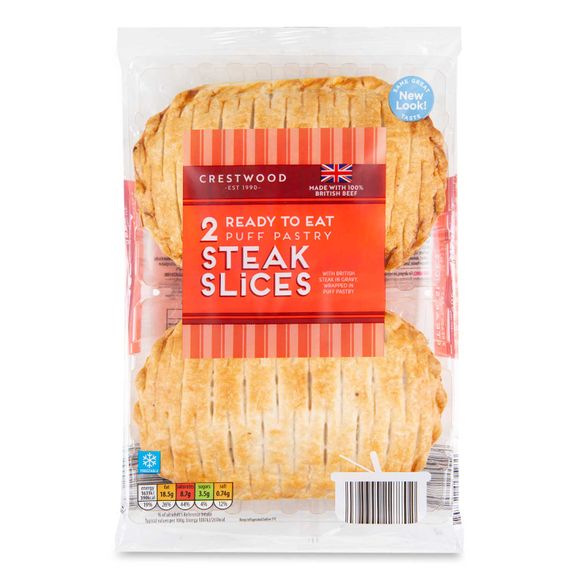 Crestwood Ready To Eat Puff Pastry Steak Slices 300g/2 Pack