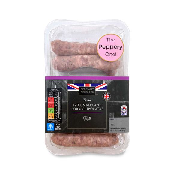 Specially Selected British 12 Cumberland Pork Chipolata 375g