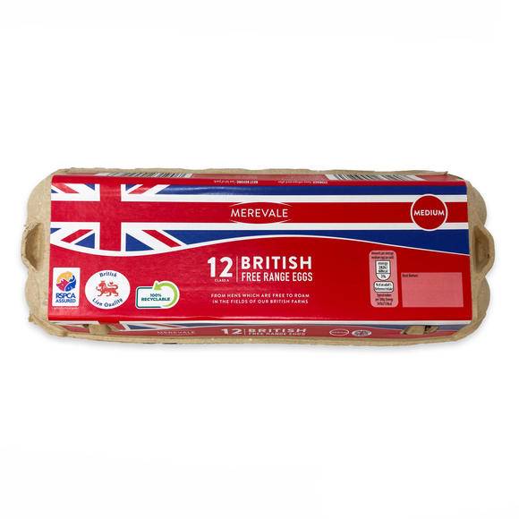 Merevale British Free Range Medium Eggs 636g/12 Pack