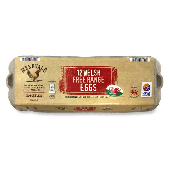 Merevale Medium Welsh Free Range Eggs 12 Pack