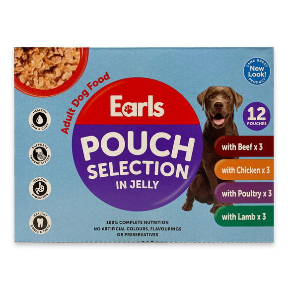 Earls Dog Pouch 12x 100g - Jelly- Ie 1200g