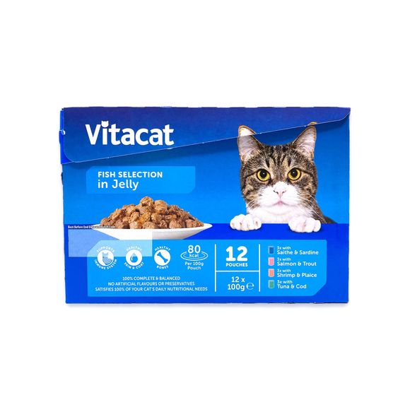 Vitacat Cat Food Pouches - Fish Selection In Jelly 12x100g