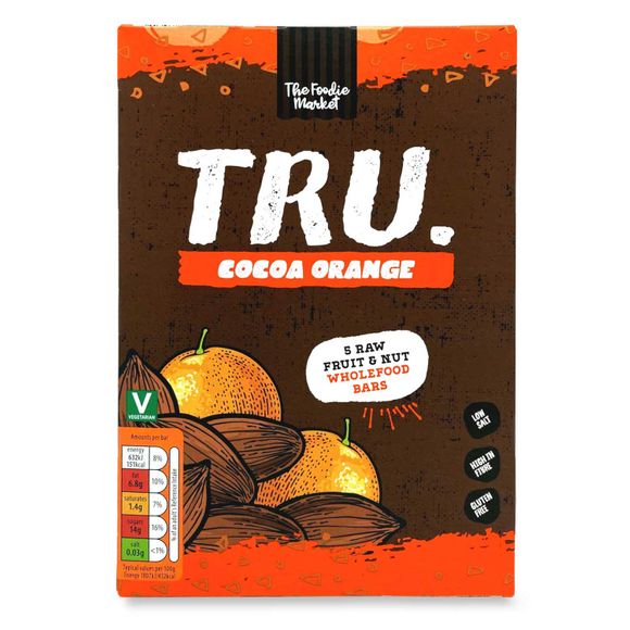 The Foodie Market Cocoa Orange Tru Fruit & Nut Bars 5x35g