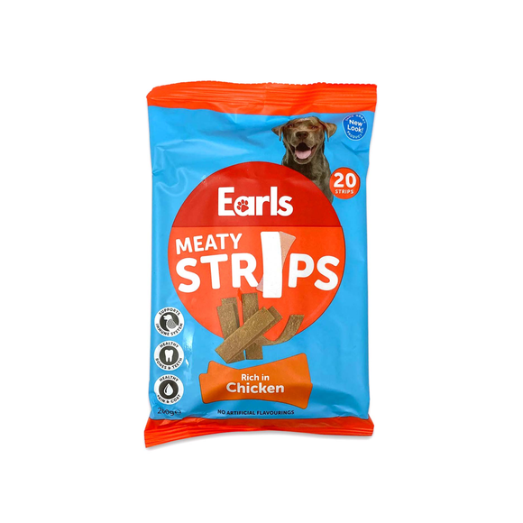 Earls Dog Treats - Chicken Meaty Strips 20 Pack