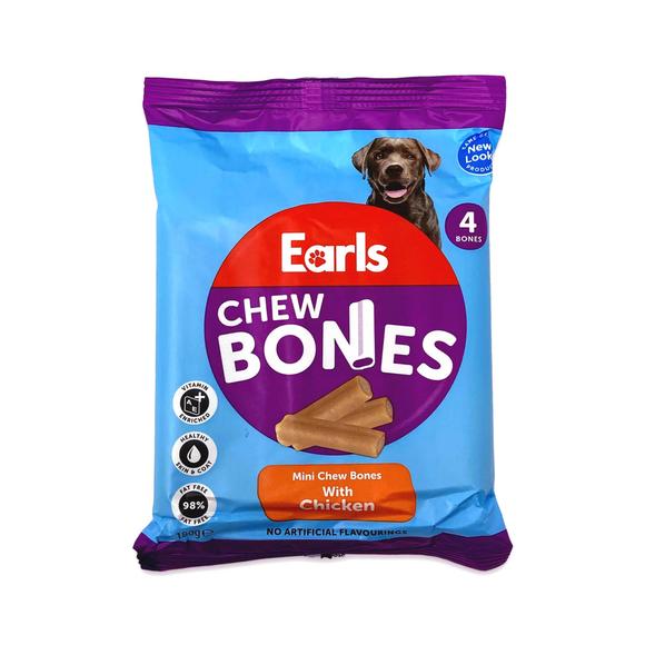 Earls Dog Treats - Mini Chew Bones - Chicken 4 Pack