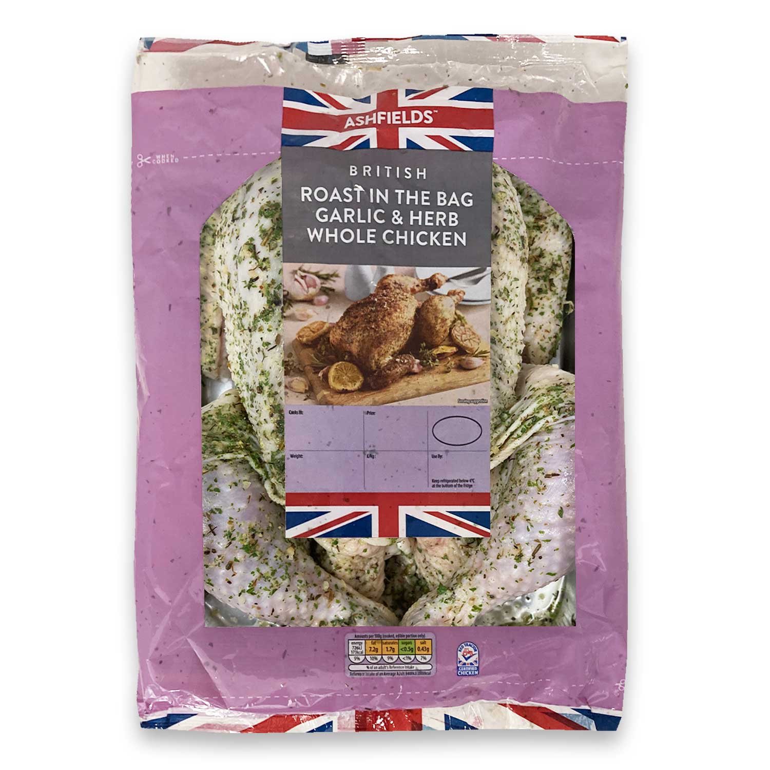 Ashfields Garlic & Herb Roast In The Bag Whole Chicken 1.5kg