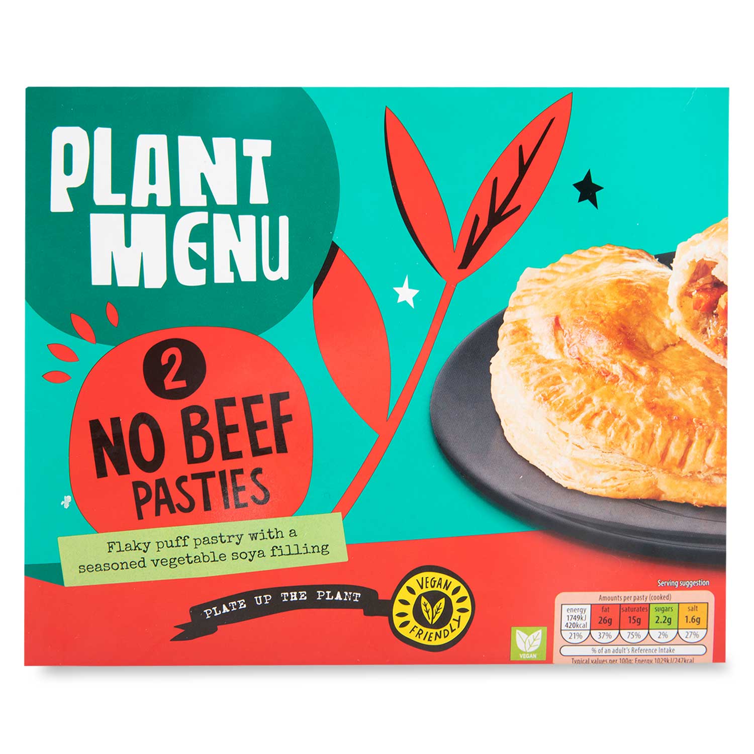 Plant Menu No Beef Pasties 360g/2 Pack