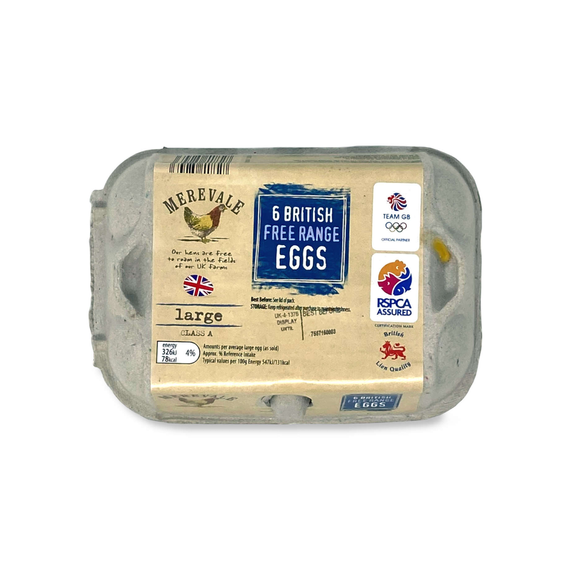 Merevale Large British Free Range Eggs 6 Pack