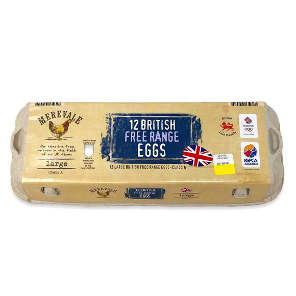 Merevale Large British Free Range Eggs 12 Pack