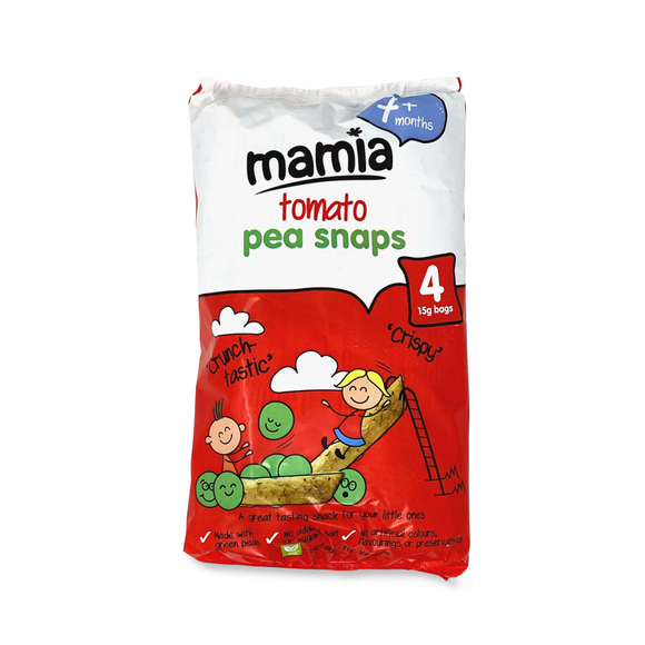 Mamia Tomato Pea Snaps 60g